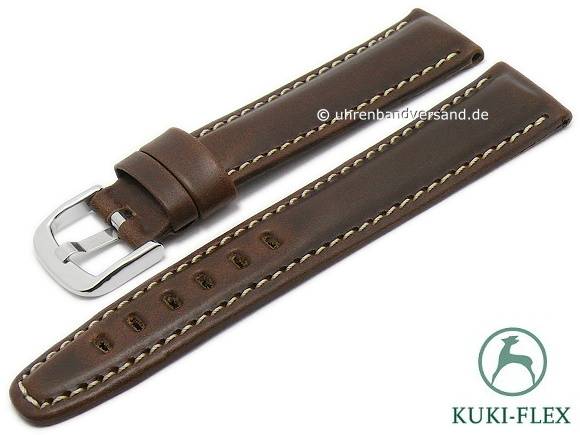 Manufaktur Uhrenarmband Ku LCf225B 20mm Dunkelbraun HORWEEN CHROMEXCEL