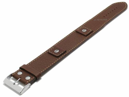 Uhrenarmband Agueda 18 20 22 24mm Wechselanstoss Dunkelbraun Leder